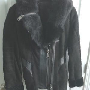 LADIES SUEDE AND FUR JACKET